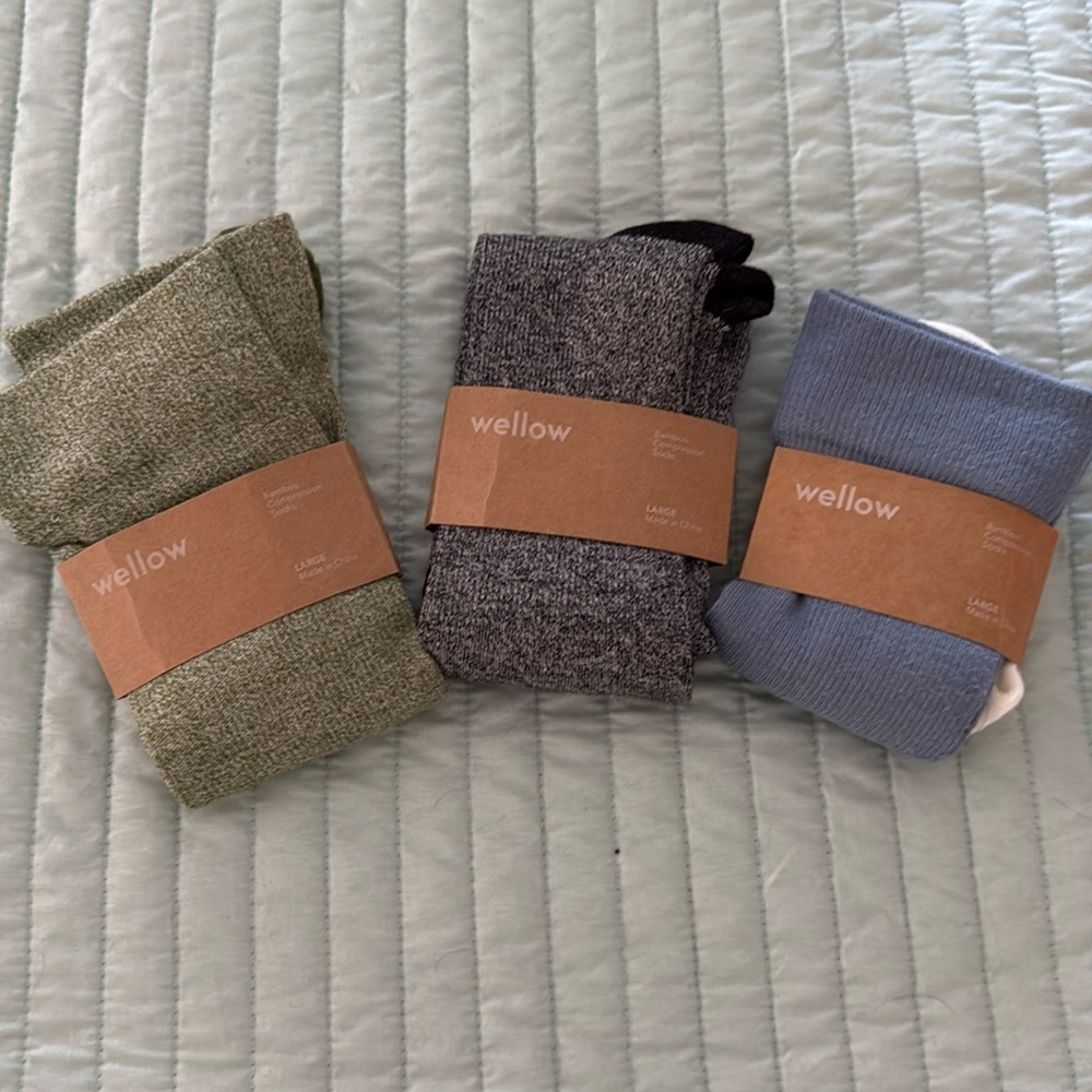 Set of 3 Wellow Compression Socks size Large